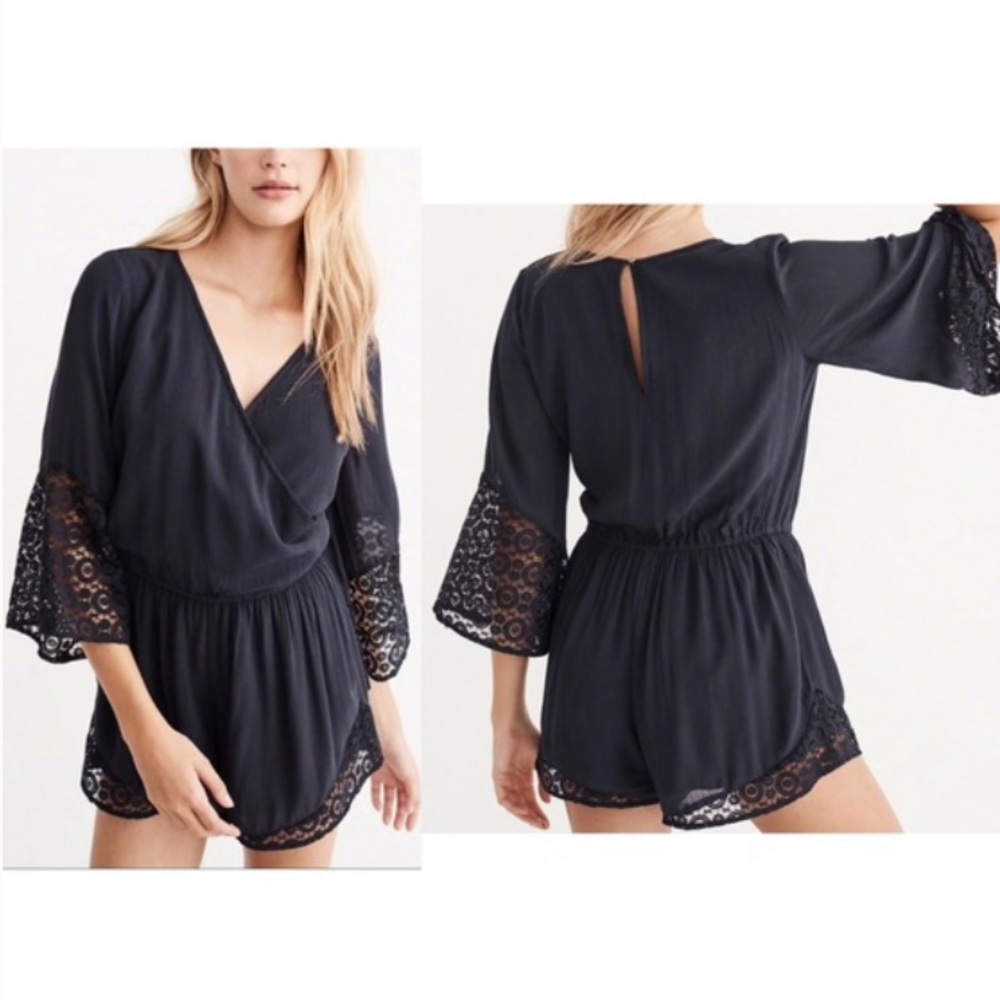 Abercrombie & Fitch Black Lace Romper